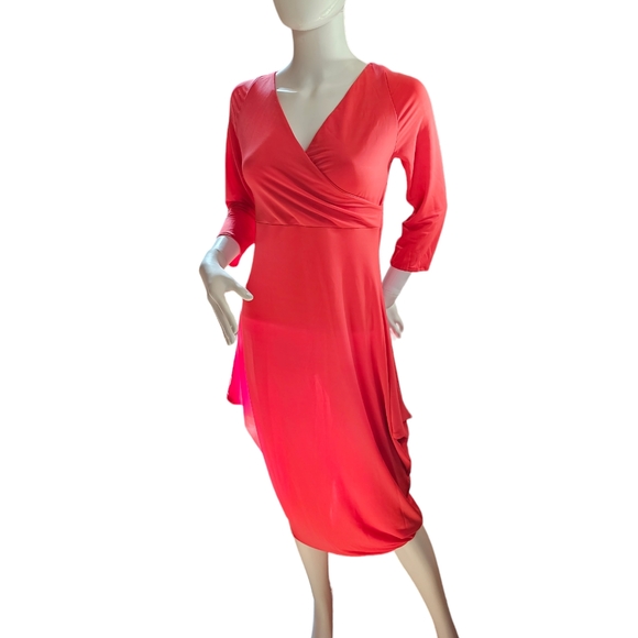 Alessandro Legora Dresses & Skirts - Alessandro Legora Faux Wrap Midi Dress Size 42/6 US NWT